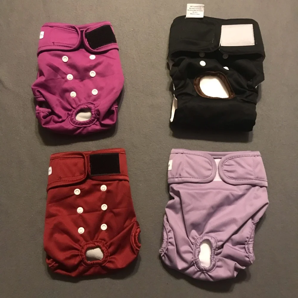 NEW Bundle of 4 Reusable Female Dog Diapers